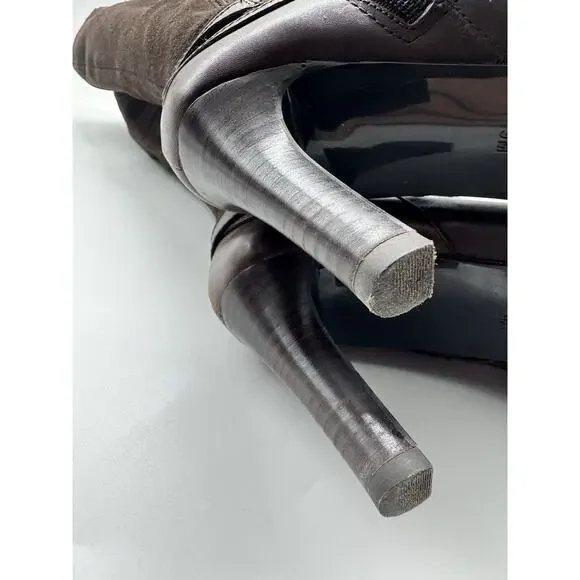 Ralph Lauren Bethan Brown Suede Leather Knee High Stiletto Riding Boots Size 9B - Picture 12 of 13